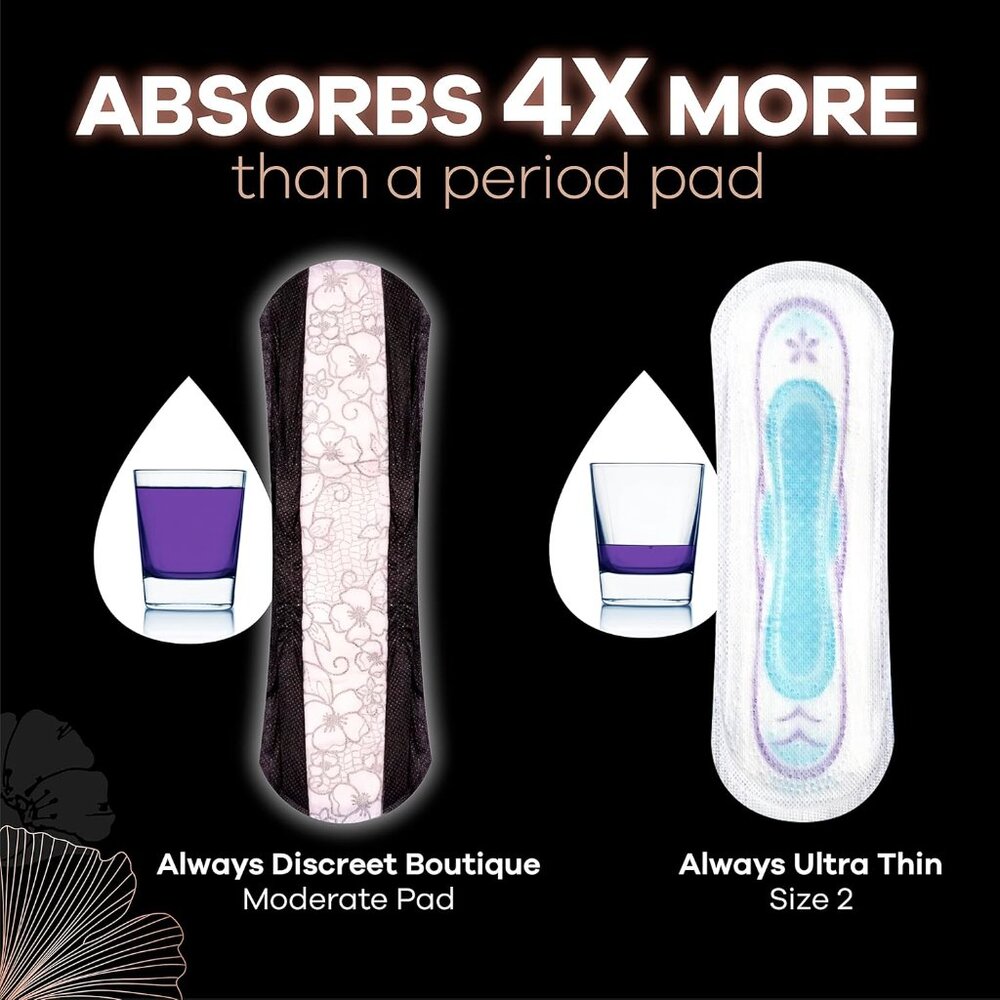 Discreet Boutique Incontinence Pads, Size 6 - Extra Heavy Absorption, 20 Count - Picture 8 of 9